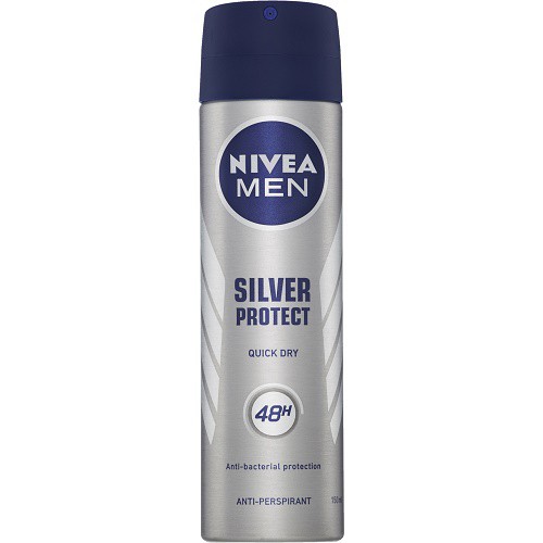 Nivea spray Silver Protec 150ml pro muže | Kosmetické a dentální výrobky - Pánská kosmetika - Deodoranty - Spray